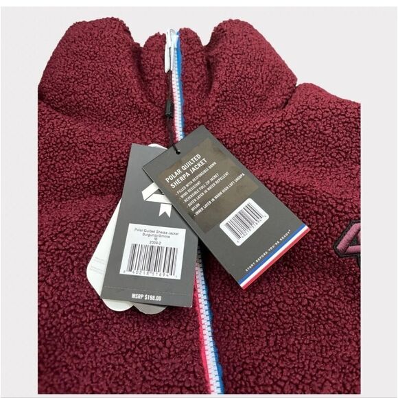 FOURLAPS Polar Quilted Sherpa Jacket Burgandy/Smoke - Picture 12 of 14